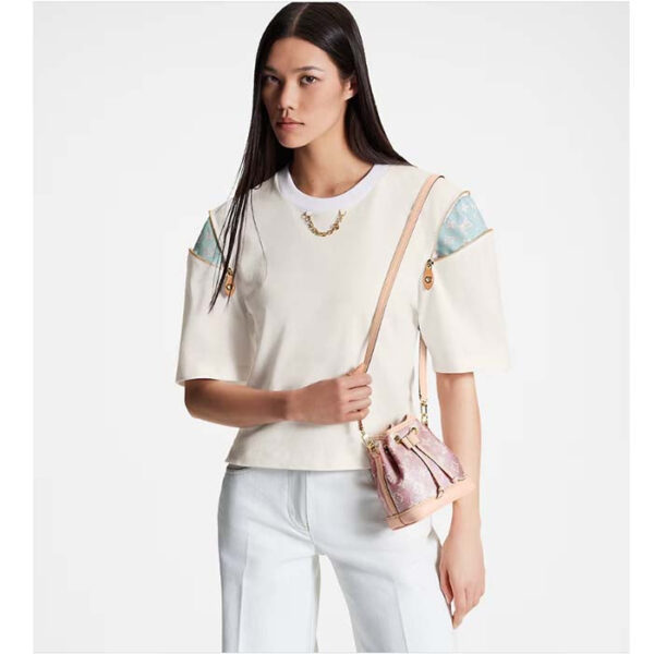 Louis Vuitton LV Women Nano Noé Bucket Bag Pink Monogram Coated Canvas Cowhide Leather - Image 10
