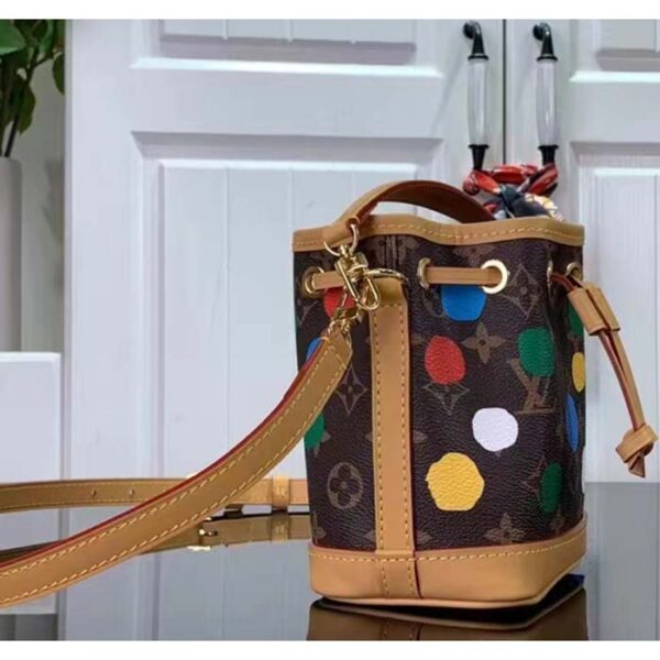 Louis Vuitton LV Women Nano Noé Monogram Coated Canvas 3D Painted Dots Print - Image 4