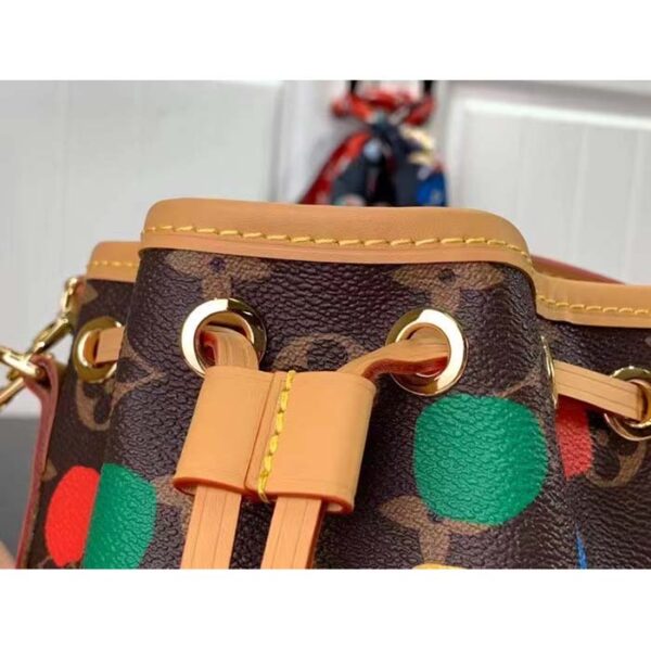 Louis Vuitton LV Women Nano Noé Monogram Coated Canvas 3D Painted Dots Print - Image 7