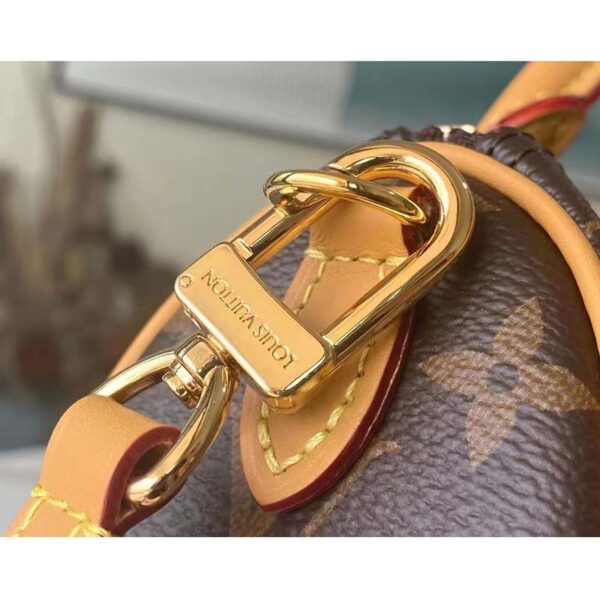 Louis Vuitton LV Women Nano Speedy Bag Brown Monogram Coated Canvas Cowhide - Image 9