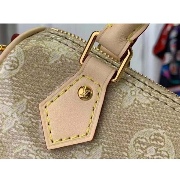 Louis Vuitton LV Women Nano Speedy Beige Monoglam Coated Canvas Zip Closure - Image 8