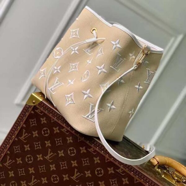 Louis Vuitton LV Women Néonoé MM White Cotton Cowhide Leather - Image 3