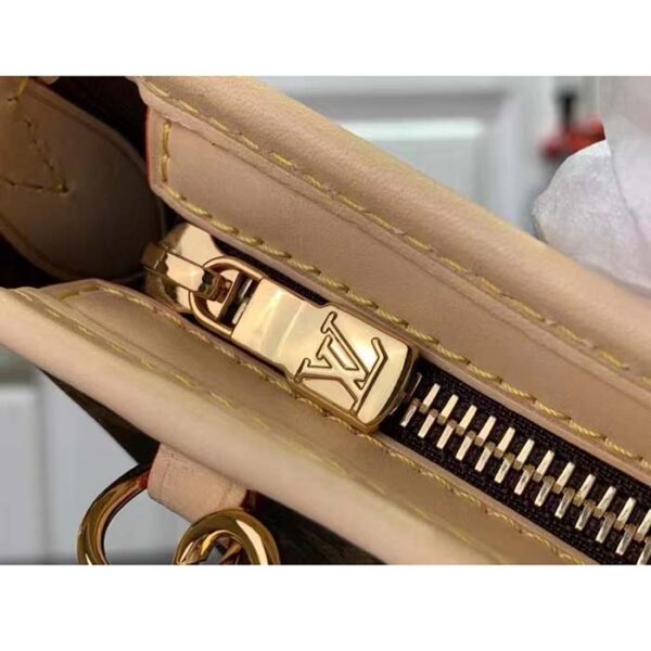 Louis Vuitton LV Women Neverfull BB Beige Monogram Coated Canvas Natural Cowhide Leather - Image 10