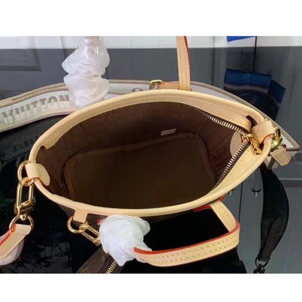 Louis Vuitton LV Women Neverfull BB Beige Monogram Coated Canvas Natural Cowhide Leather - Image 7
