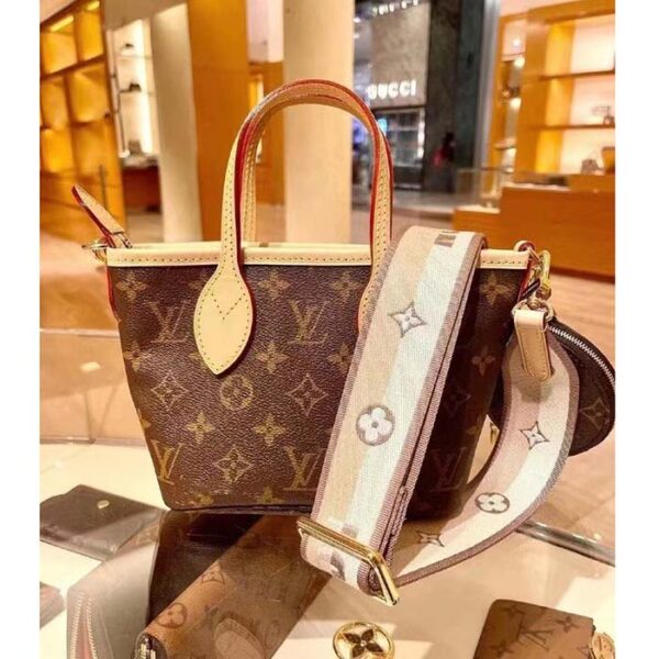 Louis Vuitton LV Women Neverfull BB Beige Monogram Coated Canvas Natural Cowhide Leather - Image 2