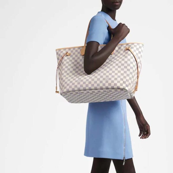 Louis Vuitton LV Women Neverfull GM Tote Damier Azur Canvas - Image 8