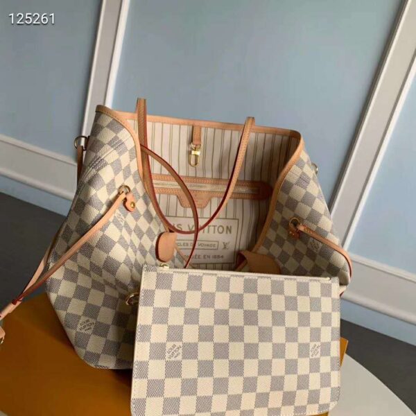 Louis Vuitton LV Women Neverfull GM Tote Damier Azur Canvas - Image 5