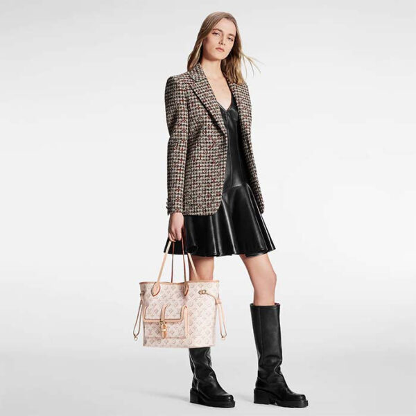 Louis Vuitton LV Women Neverfull MM Tote Bag Beige Monogram Coated Canvas - Image 11