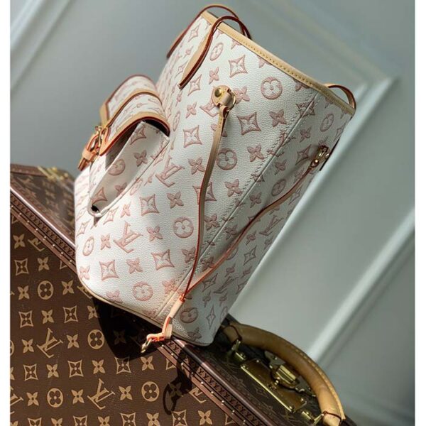 Louis Vuitton LV Women Neverfull MM Tote Bag Beige Monogram Coated Canvas - Image 4