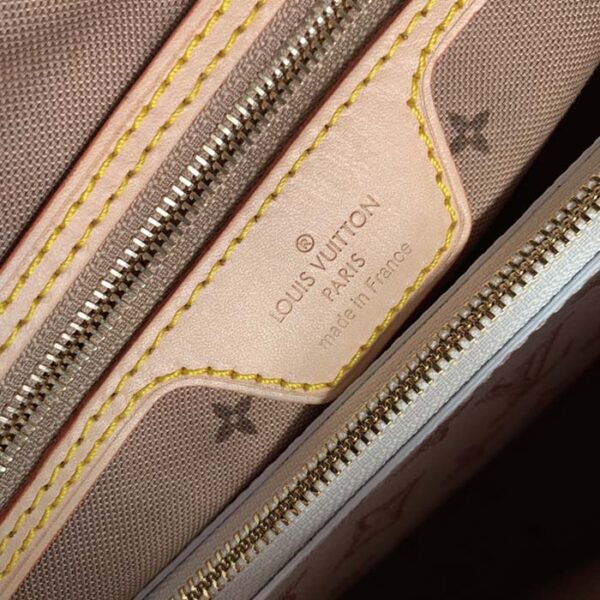 Louis Vuitton LV Women Neverfull MM Tote Bag Beige Monogram Coated Canvas - Image 9