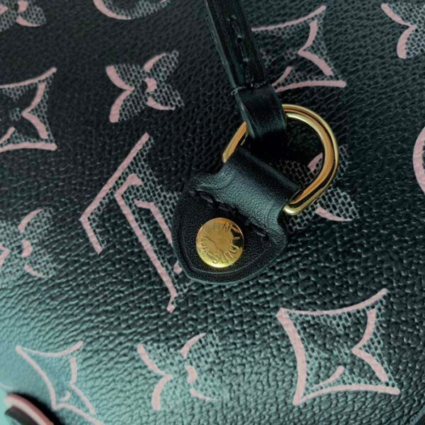 Louis Vuitton LV Women Neverfull MM Tote Bag Black Monogram Coated Canvas - Image 8