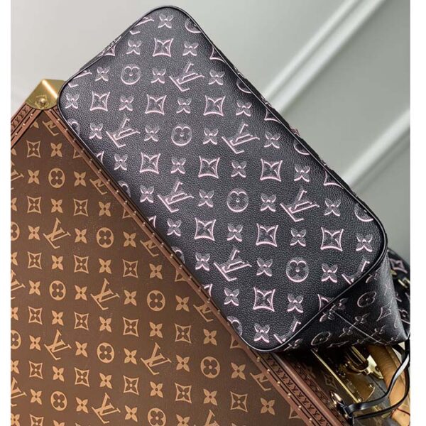 Louis Vuitton LV Women Neverfull MM Tote Bag Black Monogram Coated Canvas - Image 5
