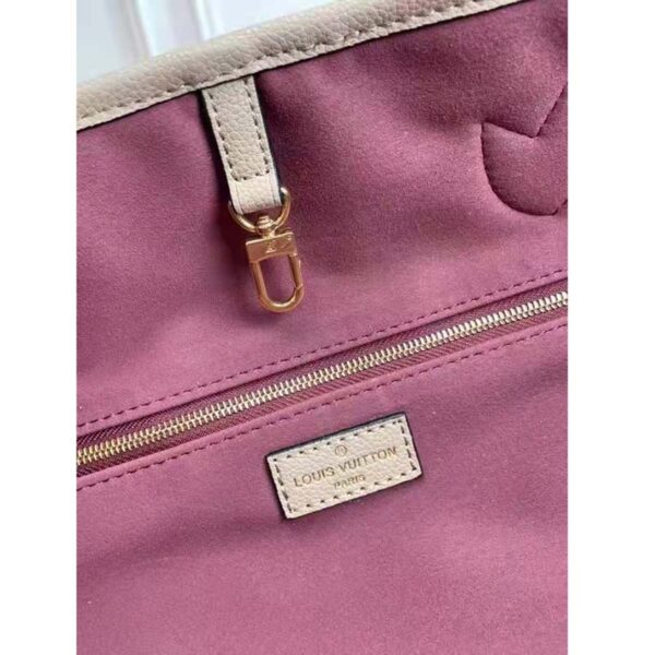 Louis Vuitton LV Women Neverfull MM Tote Beige Embossed Cowhide Leather - Image 10