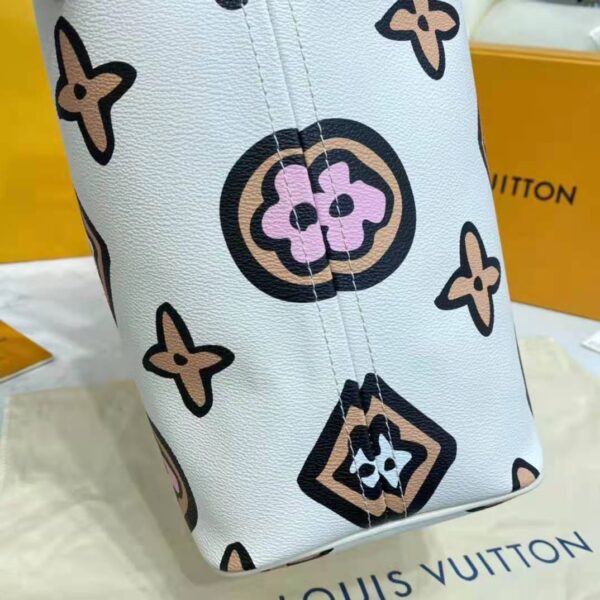 Louis Vuitton LV Women Neverfull MM Tote Cream Monogram Coated Canvas - Image 9