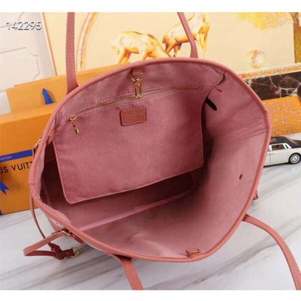 Louis Vuitton LV Women Neverfull MM Tote Cream Monogram Coated Canvas Cowhide Leather - Image 6