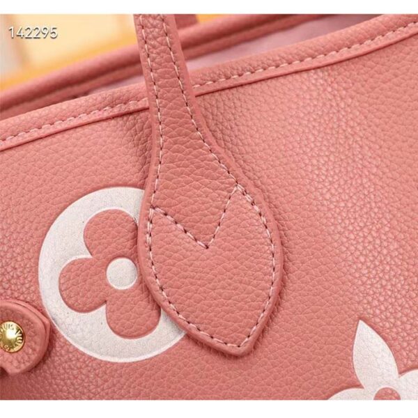 Louis Vuitton LV Women Neverfull MM Tote Cream Monogram Coated Canvas Cowhide Leather - Image 8