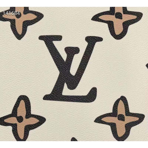 Louis Vuitton LV Women Neverfull MM Tote Cream Monogram Coated Canvas Cowhide Leather - Image 7