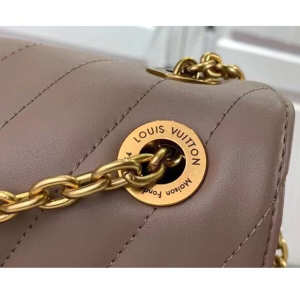 Louis Vuitton LV Women New Wave Chain Bag GM Dark Taupe Quilted Smooth Calf Leather - Image 8