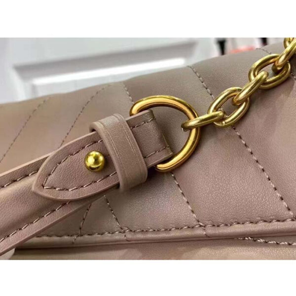 Louis Vuitton LV Women New Wave Chain Bag GM Dark Taupe Quilted Smooth Calf Leather - Image 9