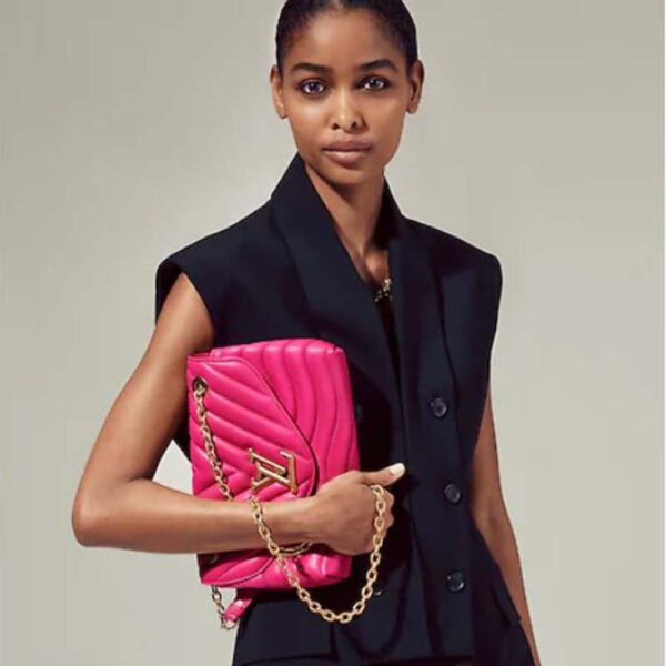 Louis Vuitton LV Women New Wave Chain Bag Handbag Agathe Pink Smooth Cowhide Leather - Image 16