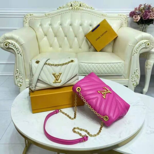 Louis Vuitton LV Women New Wave Chain Bag Handbag Agathe Pink Smooth Cowhide Leather - Image 14