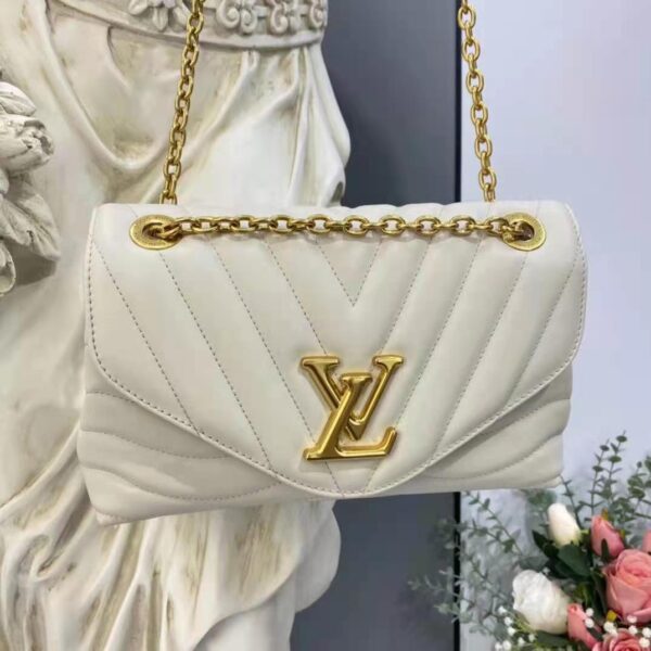 Louis Vuitton LV Women New Wave Chain Bag Handbag White Smooth Cowhide Leather - Image 3