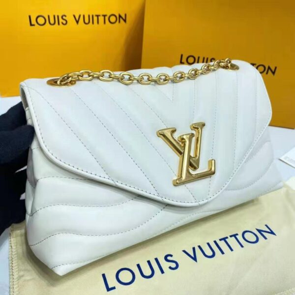 Louis Vuitton LV Women New Wave Chain Bag Handbag White Smooth Cowhide Leather - Image 8