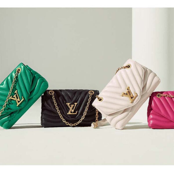 Louis Vuitton LV Women New Wave Chain Bag MM Handbag Black Smooth Cowhide - Image 12