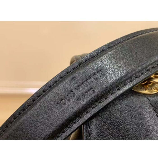 Louis Vuitton LV Women New Wave Chain Bag MM Handbag Black Smooth Cowhide - Image 9