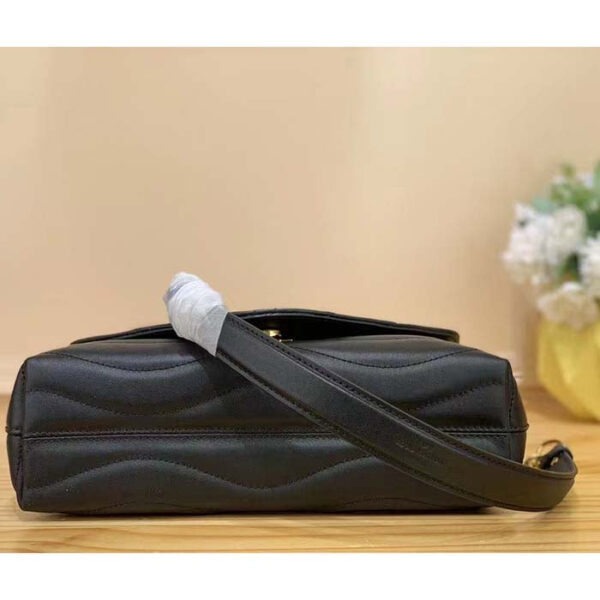 Louis Vuitton LV Women New Wave Chain Bag MM Handbag Black Smooth Cowhide - Image 5