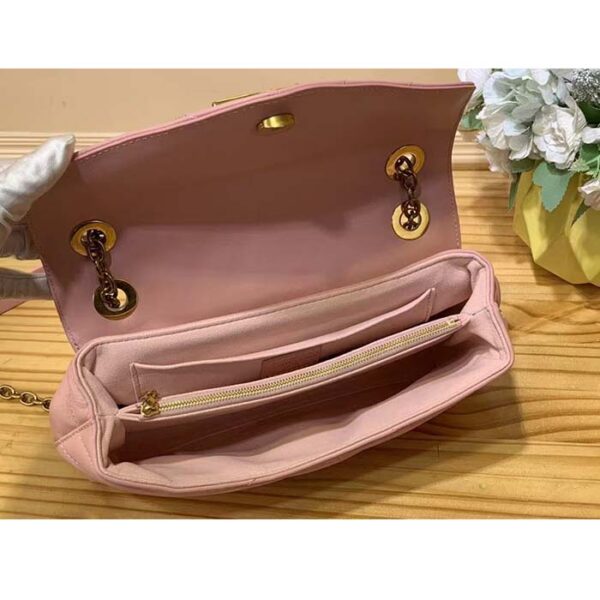 Louis Vuitton LV Women New Wave Chain Bag MM Handbag Pink Smooth Cowhide - Image 6