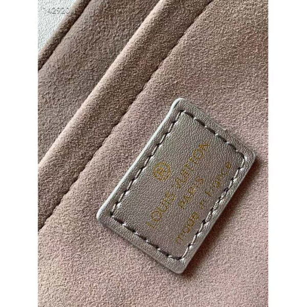 Louis Vuitton LV Women New Wave Chain Bag MM Metallic Gray Quilted Cowhide Leather - Image 10