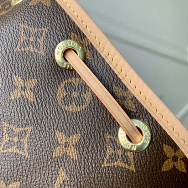 Louis Vuitton LV Women Noé BB Bucket Bag Monogram Coated Canvas Cowhide Leather - Image 8