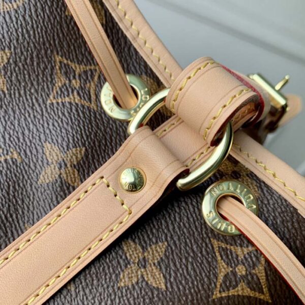 Louis Vuitton LV Women Noé BB Bucket Bag Monogram Coated Canvas Cowhide Leather - Image 7