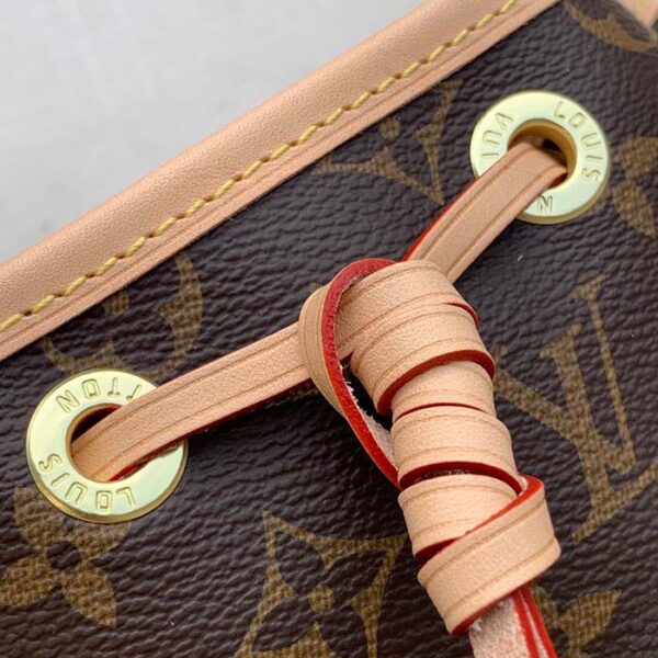 Louis Vuitton LV Women Noé Bucket Bag Brown Monogram Coated Canvas Cowhide Leather - Image 7