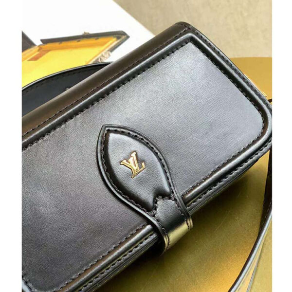 Louis Vuitton LV Women Officier Pouch Black Cowhide Leather Monogram-Canvas - Image 7