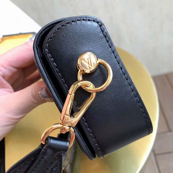 Louis Vuitton LV Women Officier Pouch Black Cowhide Leather Monogram-Canvas - Image 8