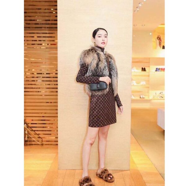 Louis Vuitton LV Women Officier Pouch Black Cowhide Leather Monogram-Canvas - Image 12