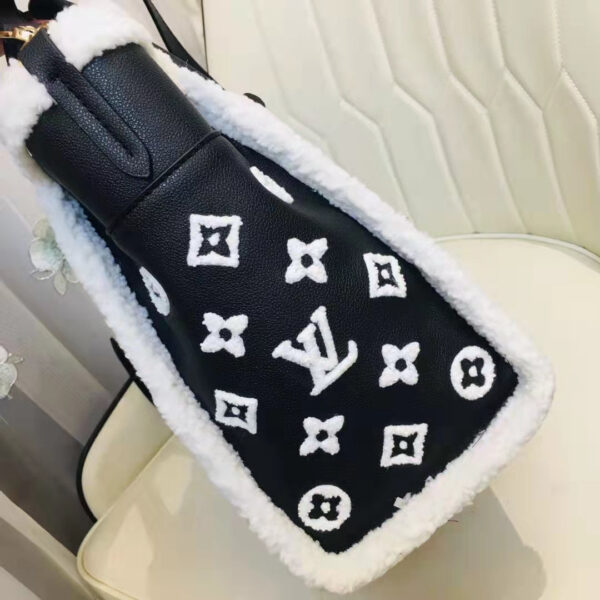 Louis Vuitton LV Women On My Side MM Handbag Black Shearling Grained Calf - Image 7