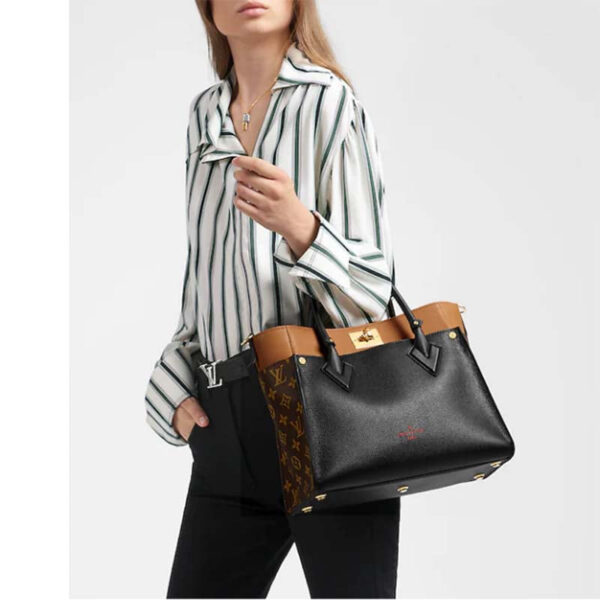 Louis Vuitton LV Women On My Side MM Tote Black Twist Calfskin Monogram - Image 16