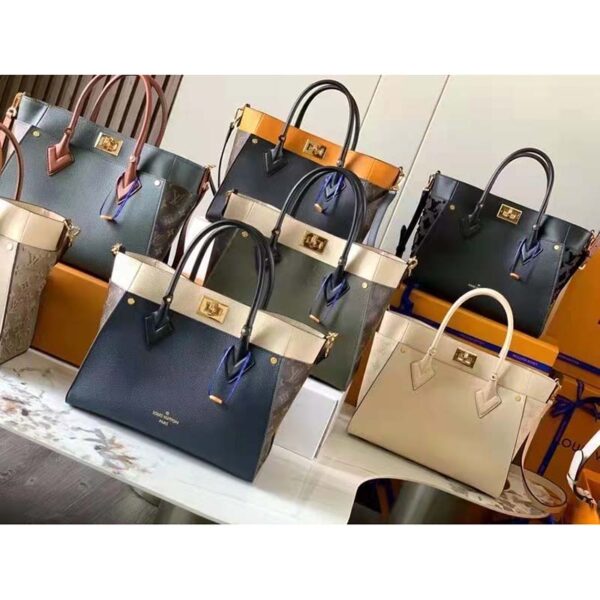 Louis Vuitton LV Women On My Side MM Tote Black Twist Calfskin Monogram Nappa Softy Leather - Image 16