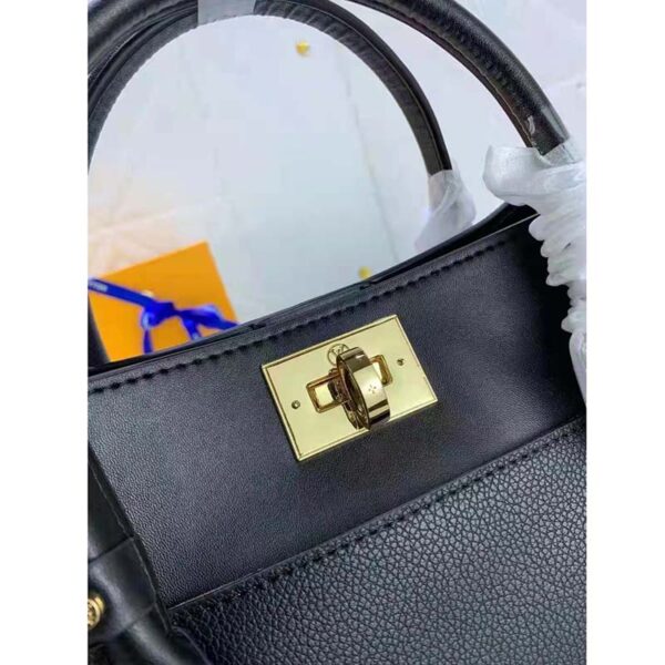 Louis Vuitton LV Women On My Side MM Tote Black Twist Calfskin Monogram Nappa Softy Leather - Image 8