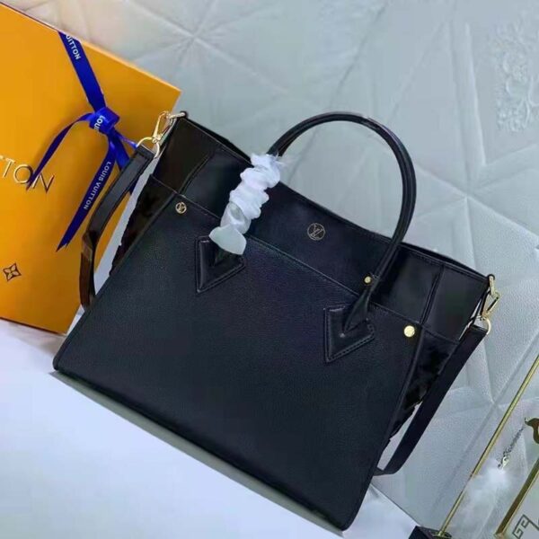 Louis Vuitton LV Women On My Side MM Tote Black Twist Calfskin Monogram Nappa Softy Leather - Image 4