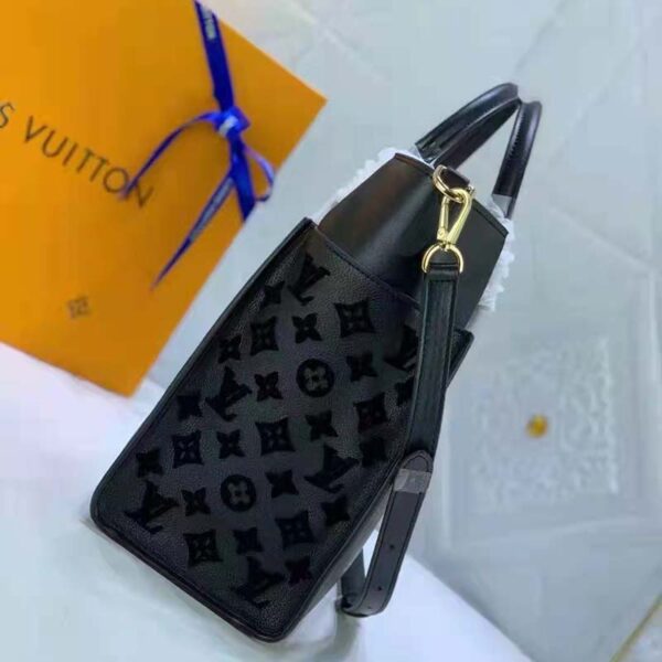 Louis Vuitton LV Women On My Side MM Tote Black Twist Calfskin Monogram Nappa Softy Leather - Image 5
