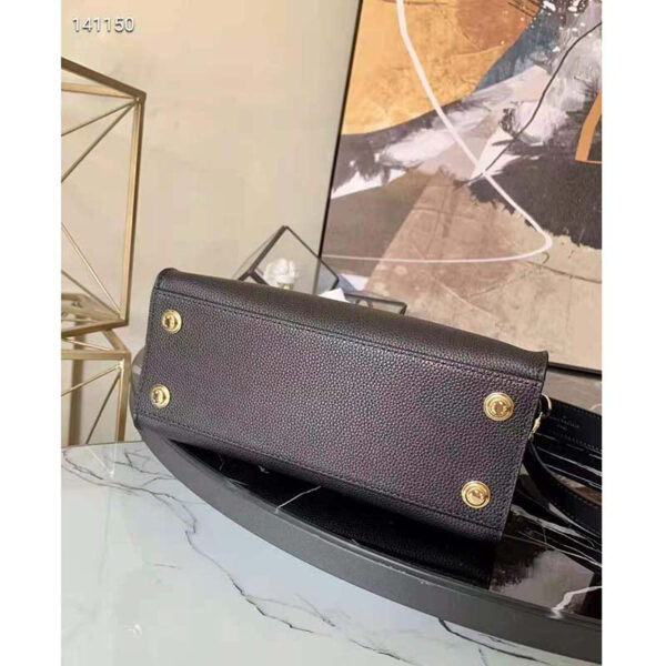 Louis Vuitton LV Women On My Side MM Tote Black Twist Calfskin Monogram Nappa Softy Leather - Image 9