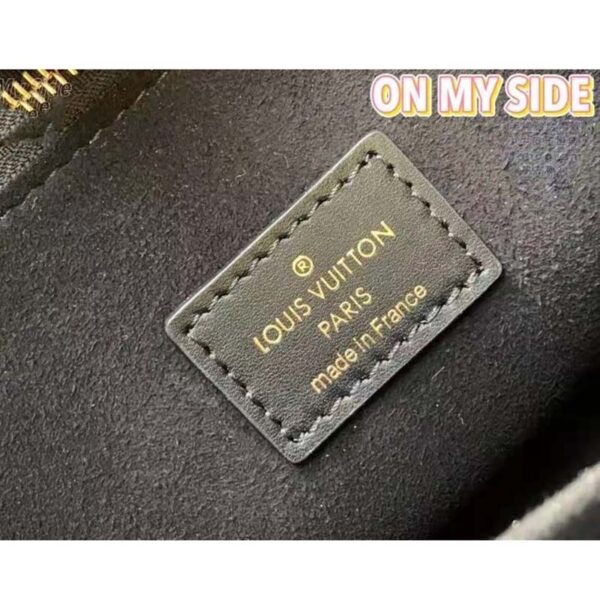 Louis Vuitton LV Women On My Side PM Handbag Black Monogram Coated Canvas Calf - Image 10
