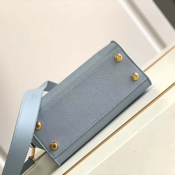Louis Vuitton LV Women On My Side PM Handbag Bleu Nuage Blue Perforated Calf Leather - Image 5