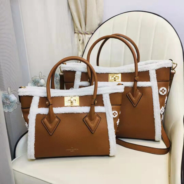 Louis Vuitton LV Women On My Side PM Handbag Caramel Shearling Grained Calf - Image 10