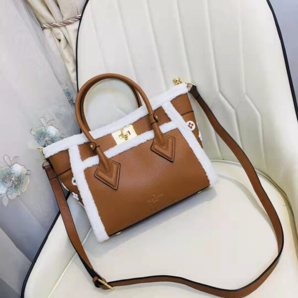 Louis Vuitton LV Women On My Side PM Handbag Caramel Shearling Grained Calf - Image 3
