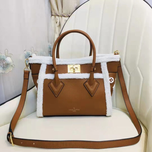 Louis Vuitton LV Women On My Side PM Handbag Caramel Shearling Grained Calf - Image 2